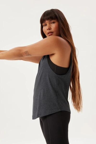 Shop Girlfriend Collective Charcoal Heather Recycled Cotton Muscle Tee