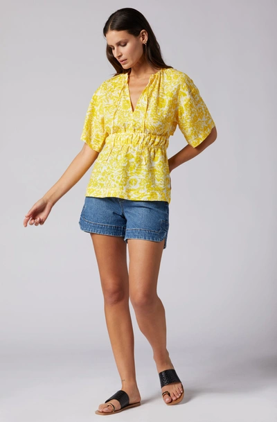 Shop Joie Renae Short Sleeve Top In Yellow