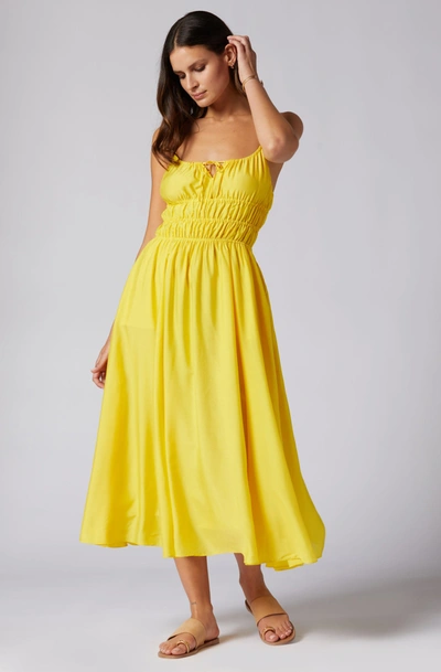 Shop Joie Elena Midi Dress In Yellow