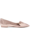 SOPHIA WEBSTER BIBI BUTTERFLY EMBROIDERED MIRRORED-LEATHER POINT-TOE FLATS