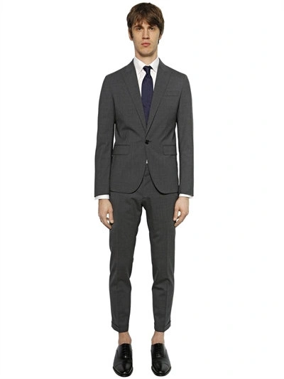 Shop Dsquared2 Tokyo Stretch Wool Gabardine Suit, Grey