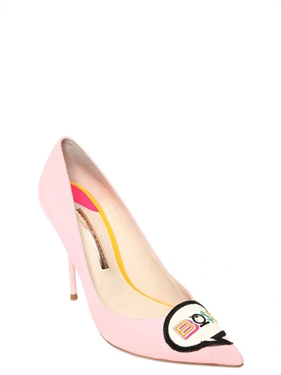 Shop Sophia Webster 100mm Boss Lady Patent Leather Pumps, Light Pink