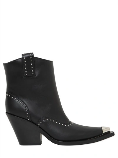 Shop Givenchy 80mm Cowboy Studded Leather Boots In Black