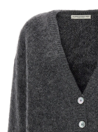 Shop Alessandra Rich Bear Sweater, Cardigans Gray