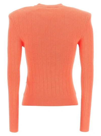 Shop Balmain Logo Button Sweater Sweater, Cardigans Pink