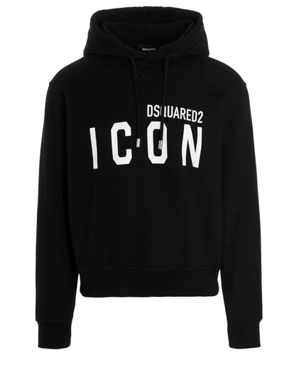 Shop Dsquared2 Logo Hoodie Sweatshirt White/black