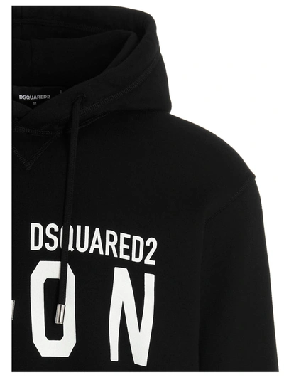 Shop Dsquared2 Logo Hoodie Sweatshirt White/black