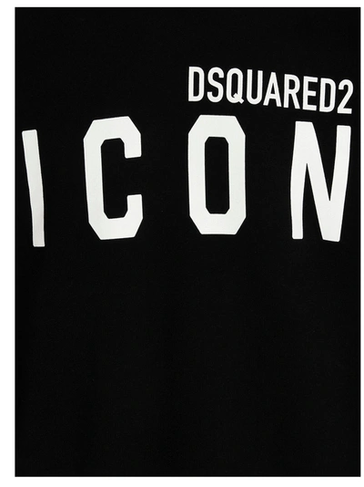 Shop Dsquared2 Logo Hoodie Sweatshirt White/black