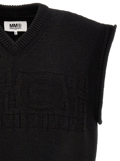 Shop Mm6 Maison Margiela Logo Vest. Gilet Black