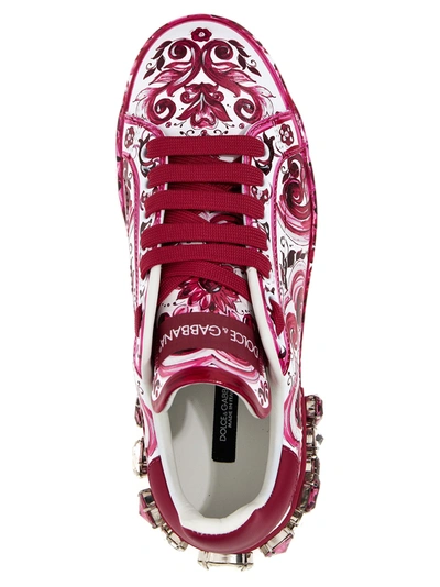 Shop Dolce & Gabbana Portofino Sneakers Fuchsia