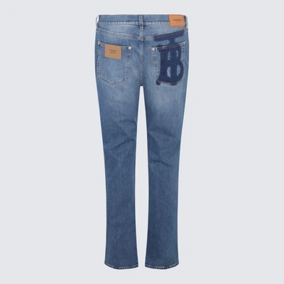 Shop Burberry Muted Navy Denim Jeans