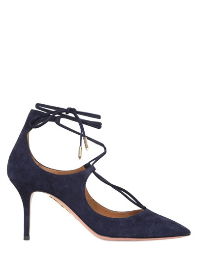 navy lace up pumps