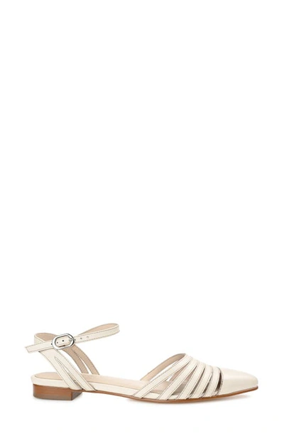 Shop Journee Signature Dexie Strappy Pointed Toe Flat In Off White