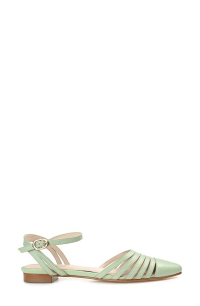 Shop Journee Signature Dexie Strappy Pointed Toe Flat In Sage