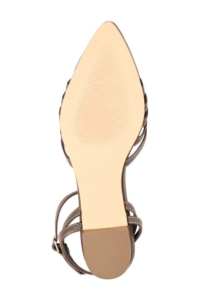 Shop Journee Signature Dexie Strappy Pointed Toe Flat In Brown