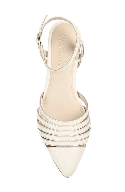 Shop Journee Signature Dexie Strappy Pointed Toe Flat In Off White