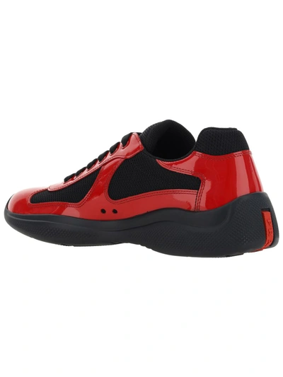 Shop Prada Sneakers In Rosso+nero