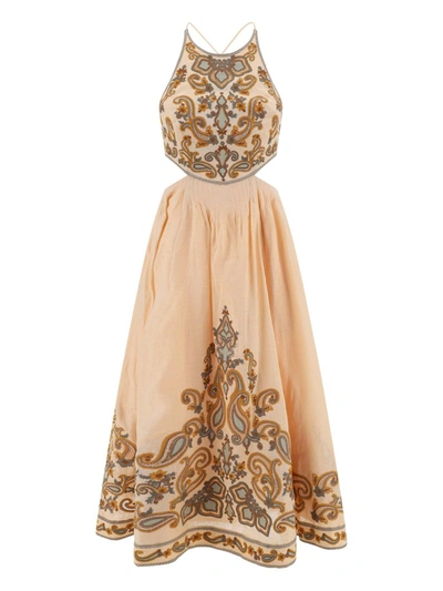 Shop Zimmermann Dresses In Sage/gold