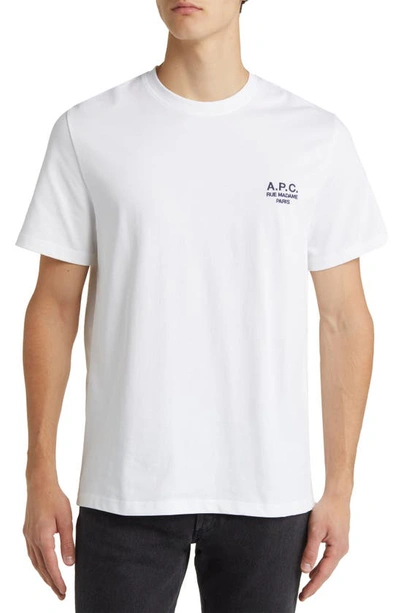 Shop Apc Raymond Cotton Crewneck T-shirt In Blanc