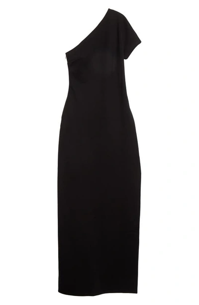 Shop Staud Adalynn One-shoulder Cocktail Dress In Black