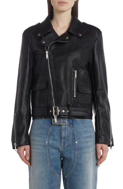 Shop Stella Mccartney Altermat Faux Leather Moto Jacket In Black