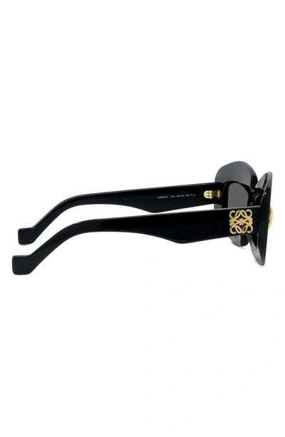 Shop Loewe Silver Screen 49mm Rectangular Sunglasses In Black