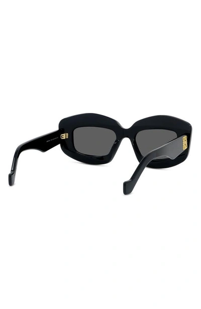 Loewe Silver Screen 49mm Rectangular Sunglasses In Black