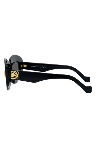 Loewe Silver Screen 49mm Rectangular Sunglasses In Black