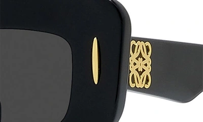 Loewe Silver Screen 49mm Rectangular Sunglasses In Black