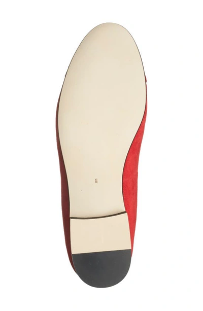 Shop Jeffrey Campbell Arabesque Ballet Flat In Red Suede Combo
