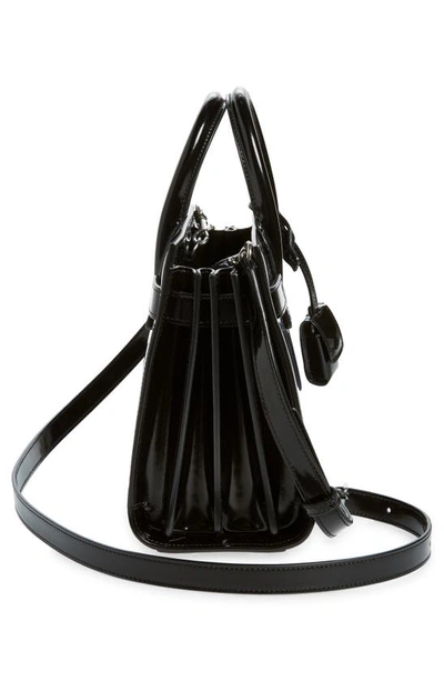 Shop Saint Laurent Nano Sac De Jour Patent Leather Top Handle Bag In Nero