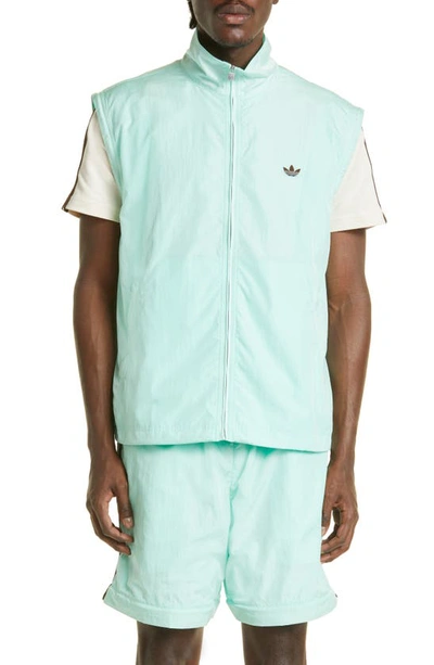 Shop Adidas X Wales Bonner Water Repellent Nylon Track Jacket In Clear Mint