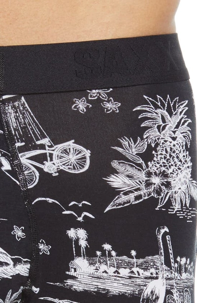 Saxx Ultra Super Soft Relaxed Fit Boxer Briefs In Black Astro Surf And Turf