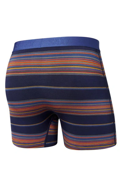 Saxx Ultra Super Soft Relaxed Fit Boxer Briefs In Horizon Stripe- Navy
