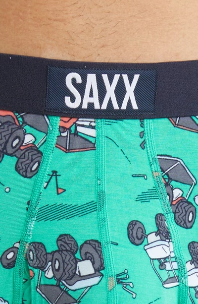 Shop Saxx Ultra Super Soft Relaxed Fit Boxer Briefs In Off Course Carts- Green