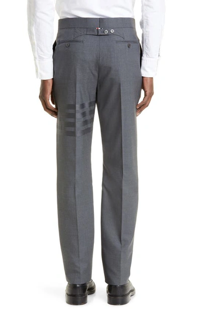 Shop Thom Browne 4-bar Mélange Wool Pants In Dark Grey