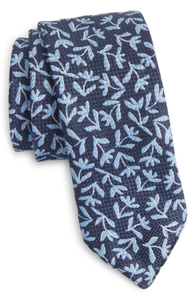 Hugo Boss Floral Silk Tie In Open Blue | ModeSens