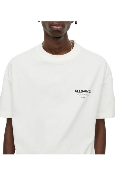 Shop Allsaints Underground Oversize Graphic T-shirt In Ashen White