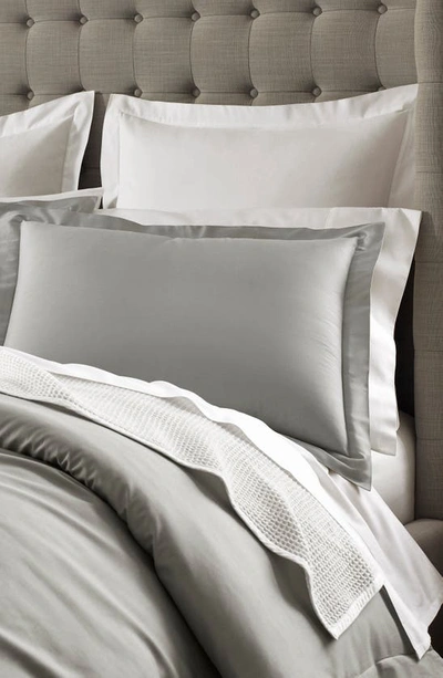 Boll & Branch Percale Hemmed Duvet Set, King/cal King In Pewter