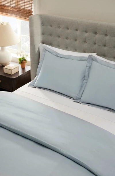 Boll & Branch Percale Hemmed 300 Thread Count Duvet Cover & Shams Set In Shore