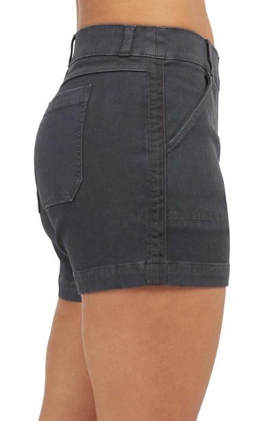 Shop Spanx 4-inch Stretch Twill Shorts In Washed Black