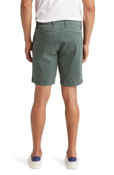 Shop Ag Wanderer Brushed Cotton Twill Chino Shorts In Sulfur Kelp Forest