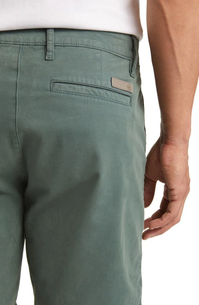 Shop Ag Wanderer Brushed Cotton Twill Chino Shorts In Sulfur Kelp Forest