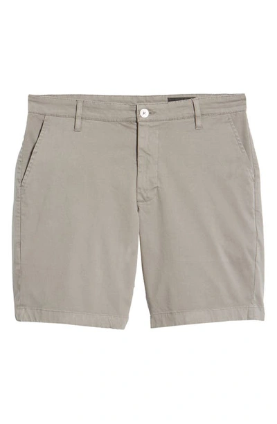 Shop Ag Wanderer Brushed Cotton Twill Chino Shorts In Light Sterling