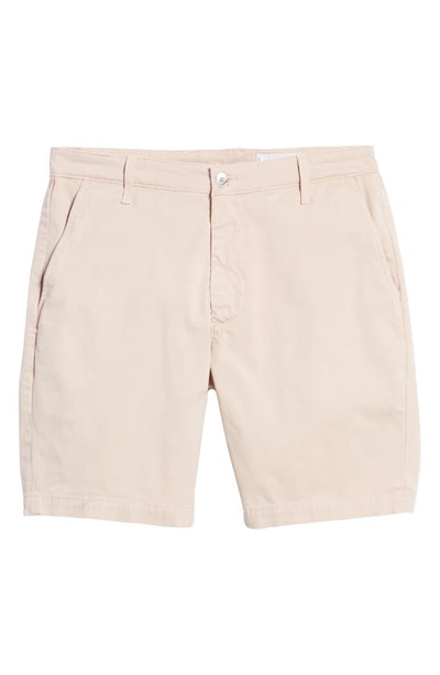 Shop Ag Wanderer Brushed Cotton Twill Chino Shorts In Vinte Pink