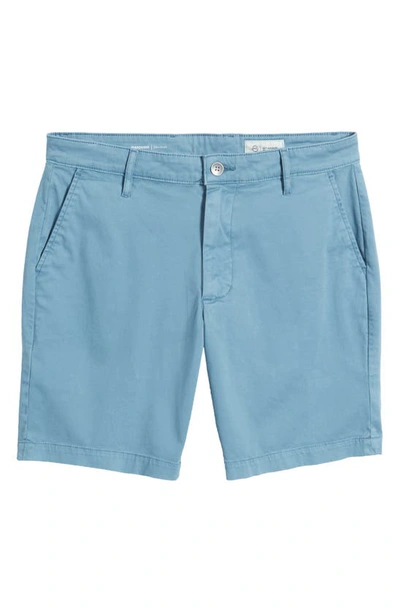 Shop Ag Wanderer Brushed Cotton Twill Chino Shorts In Sulfur Clear Skies