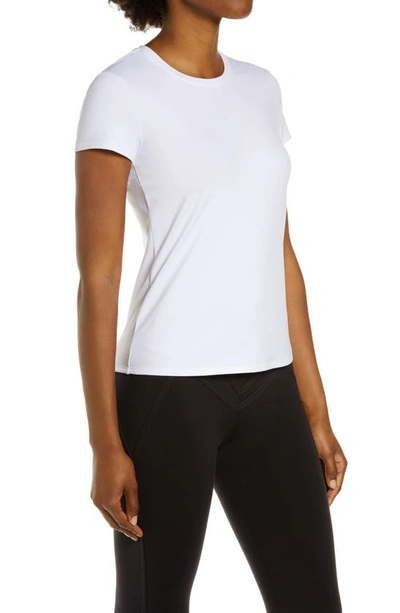 Shop Alo Yoga Finesse Performance Alosoft Jersey T-shirt In White