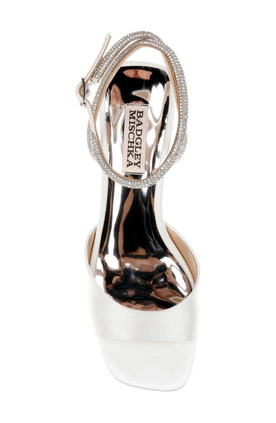 Badgley Mischka Infinity Ankle Strap Sandal In Soft White