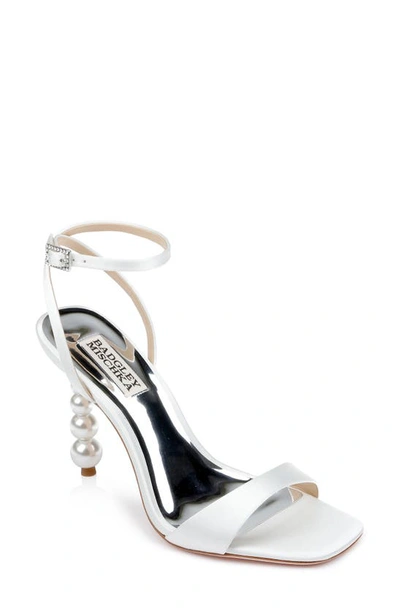 Shop Badgley Mischka Ivette Ankle Strap Sandal In Soft White