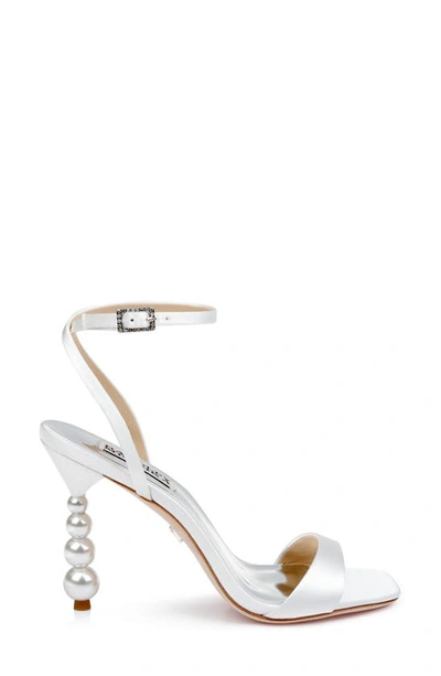 Shop Badgley Mischka Ivette Ankle Strap Sandal In Soft White